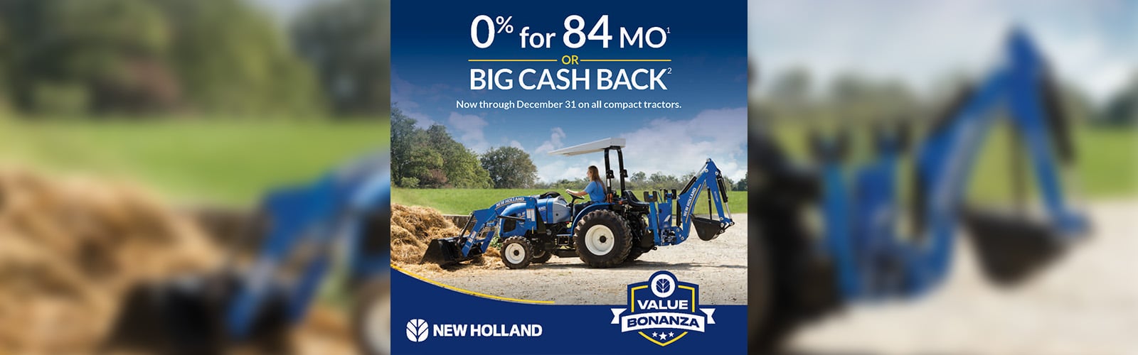 New Holland tractor and baler